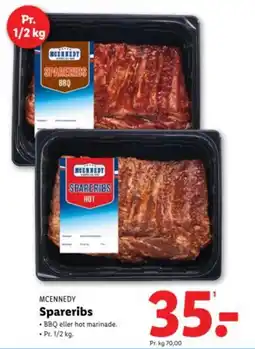 Lidl MCENNEDY Spareribs tilbud