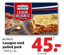 Lidl MCENNEDY Lasagne med pulled pork tilbud