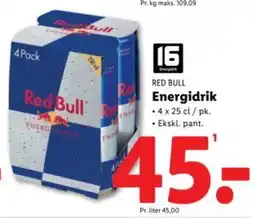 Lidl RED BULL Energidrik tilbud