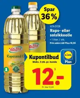 Lidl VITA D'OR Raps- eller solsikkeolie tilbud