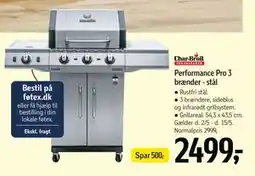Føtex Performance Pro 3 brænder - stål tilbud