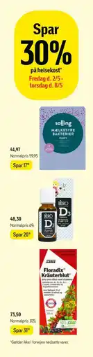 Føtex Spar 30% på helsekost tilbud
