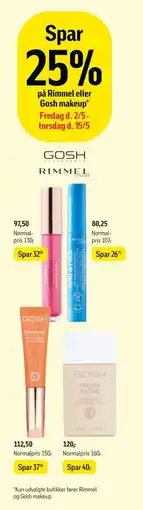 Føtex Spar 25% på Rimmel eller Gosh makeup tilbud