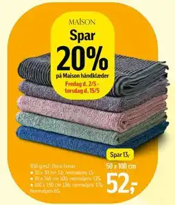 Føtex Spar 20% på Maison håndklæder tilbud