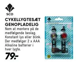 Bilka CYKELLYGTESÆT GENOPLADELIG tilbud