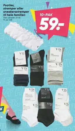 Bilka Footies, strømper eller sneakersstrømper til hele familien tilbud