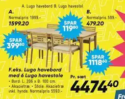 Bilka Lugo havebord med 6 Lugo havestole tilbud