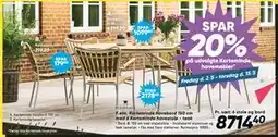 Bilka Kerteminde havebord 150 cm med 6 Kerteminde havestole - teak tilbud