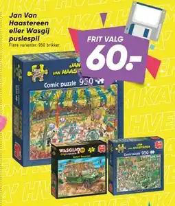 Bilka Jan Van Haastereen eller Wasgij puslespil tilbud