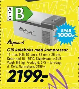 Bilka C15 køleboks med kompressor tilbud