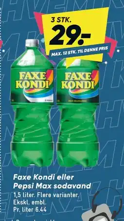 Bilka Faxe Kondi eller Pepsi Max sodavand tilbud