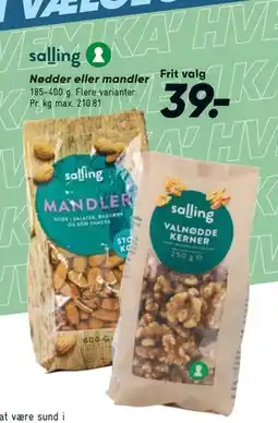 Bilka Nødder eller mandler tilbud