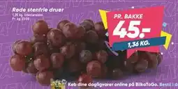 Bilka Røde stenfrie druer tilbud