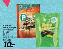 Bilka Carletti skum, bolsjer eller Evers bolsjer tilbud