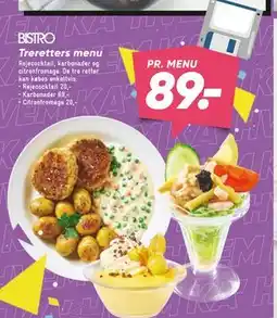 Bilka Treretters menu tilbud