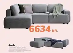 Daells Bolighus SOVESOFA MED OPEN END OG MAGASIN tilbud