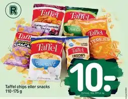 REMA 1000 Taffel chips eller snacks 110-175 g tilbud