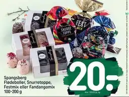 REMA 1000 Spangsberg Flødeboller, Snurretoppe, Festmix eller Fandangomix 100-200 g tilbud