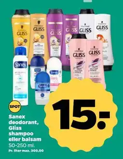 Netto Sanex deodorant, Gliss shampoo eller balsam tilbud
