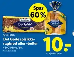 Lidl Det Gode solsikkerugbrød eller -boller tilbud