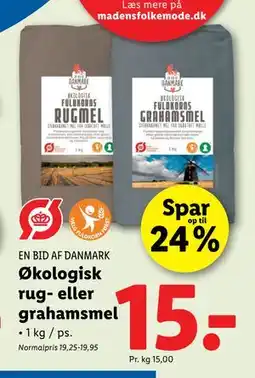 Lidl Økologisk rug- eller grahamsmel tilbud