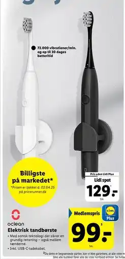 Lidl Elektrisk tandbørste tilbud
