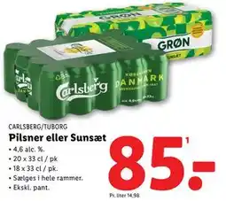 Lidl Pilsner eller Sunsæt tilbud