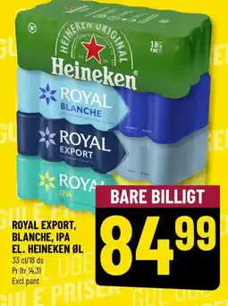 Løvbjerg ROYAL EXPORT, BLANCHE, IPA EL. HEINEKEN ØL tilbud