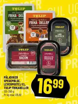 Løvbjerg PÅLÆKKER SPE SPEGEPOLS LEVERPOSTEJ EL. TULIP FRIKADELLER tilbud