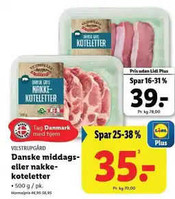 Lidl VILSTRUPSGÅRD Danske middags- eller nakkekoteletter tilbud