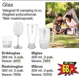 Harald Nyborg Glas Drikkeglas, Ølglas, Rødvinsglas eller Ølkrus tilbud