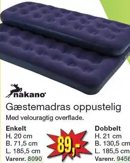 Harald Nyborg NAKANO Gæstemadras oppustelig tilbud