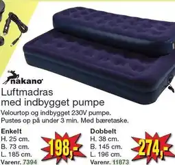 Harald Nyborg NAKANO Luftmadras med indbygget pumpe tilbud