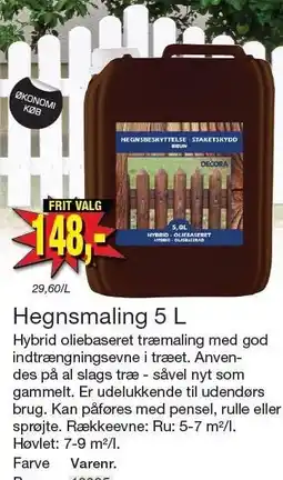 Harald Nyborg DECORA Hegnsmaling 5 L tilbud