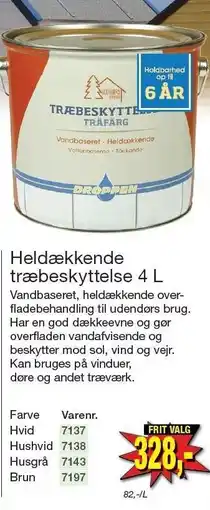 Harald Nyborg DROPPEN Heldækkende træbesættelse 4 L tilbud