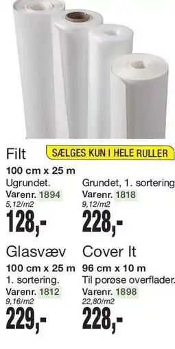 Harald Nyborg Filt, Glasvæv eller Cover It tilbud