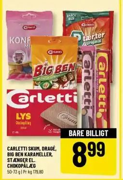 Løvbjerg CARLETTI SKUM, DRAGÉ, BIG BEN KARAMELLER, STÆNGER EL. CHOKOPÅLÆG tilbud