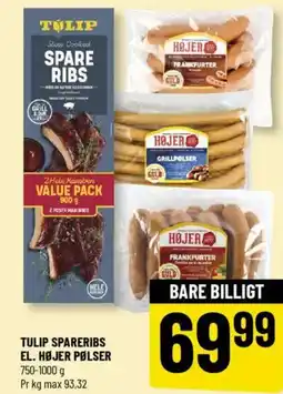 Løvbjerg TULIP SPARERIBS EL. HØJER PØLSER tilbud
