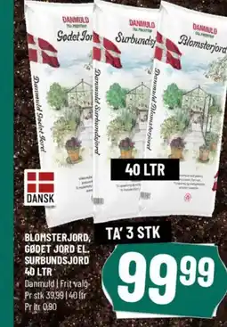 Løvbjerg BLOMSTER JORD, TA' 3 STK GØDET JORD EL. SURBUNDSJORD tilbud
