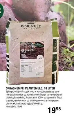 Land & Fritid Sphagnumfri plantemuld, 18 liter tilbud