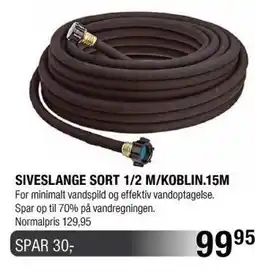 Land & Fritid Siveslange sort 1/2 M/Koblin.15M tilbud