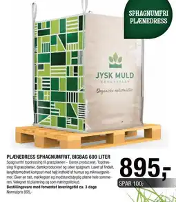 Land & Fritid Plænedress sphagnumfrit, bigbag 600 liter tilbud