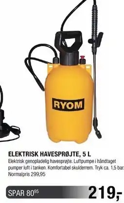 Land & Fritid Elektrisk havesprøjte, 5 l tilbud