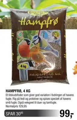 Land & Fritid Hampfrø, 4 kg tilbud