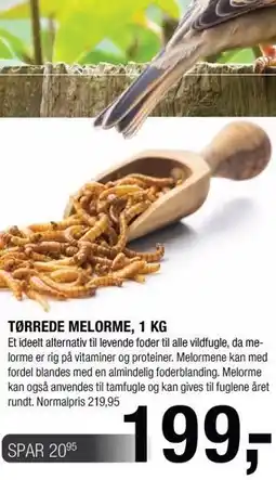 Land & Fritid Tørrede melorme, 1 kg tilbud