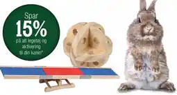 Land & Fritid Spar 15% på alt legetøj og aktivering til din kanin tilbud