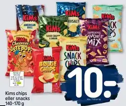 REMA 1000 Kims chips eller snacks 140-170 g tilbud