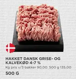 MENY HAKKET DANSK GRISE- OG KALVEKØD 4-7 % tilbud