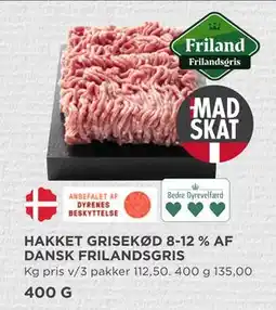 MENY HAKKET GRISEKØD 8-12 % AF DANSK FRILANDSGRIS tilbud