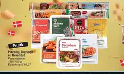 Fakta Tyskland Pizzadej, Toppings el. Revet Ost tilbud